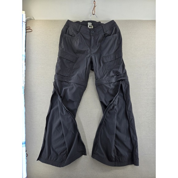 REI Co-Op Sahara Convertible Pants Womens 10 Gray Zip Off Cargo Hiking Outdoor - Picture 2 of 15